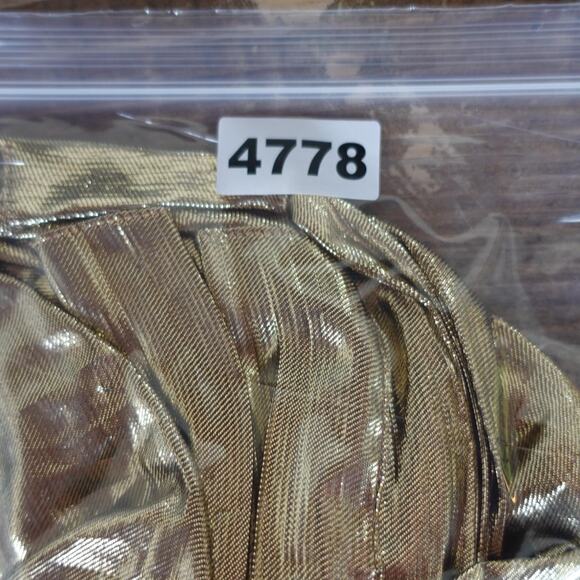 Vintage Helene Sidel Top 10 Gold Metallic Ruched Strapless Party 90s Retro Glam - Picture 11 of 11